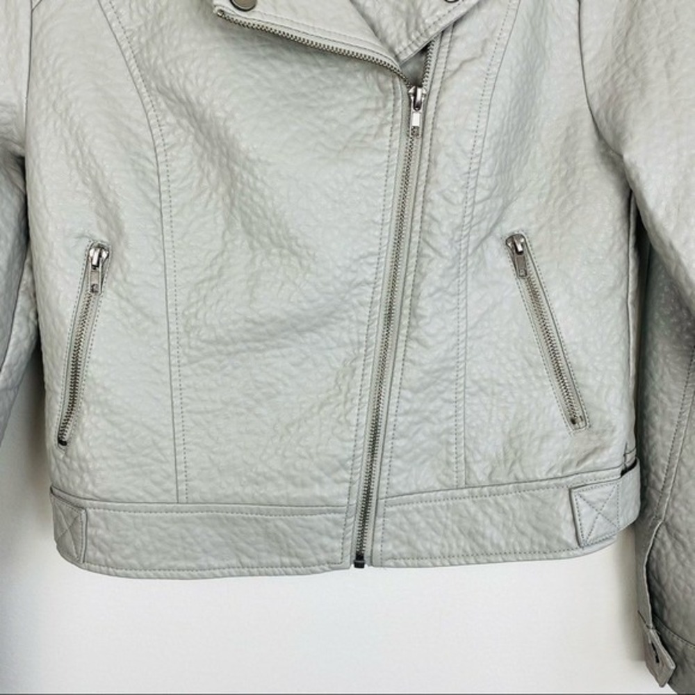 Jack by BB Dakota Vegan Leather‎ Grey Moto Jacket Size X-Small - Picture 5 of 12